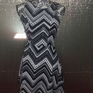 Navy and white dress